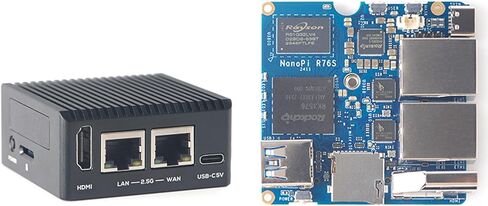 Nanopi R76S Mini Router ، RK3576 Octa-Core SOC مع نموذج 6TOPS NPU AI ، LPDDR4X 2GB RAM 32GB EMMC ، Dual 2.5G Ethernet ، دعم M.2 Wi-Fi (مع M.2 WIFI ، LPDDDR4X 2GB ، طاقة الطاقة) in Saudi Arabia