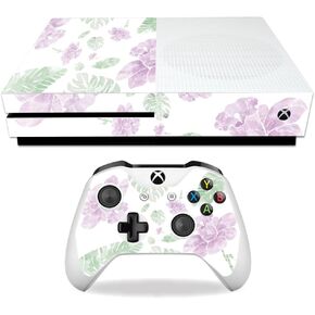 MightySkins Skin Compatible with Microsoft Xbox One S - Water Color Flowers | Protective, Durable, and Unique Vinyl Decal wrap Cover | Easy to Apply, Remove, and Change Styles | Made in The USA in Saudi Arabia