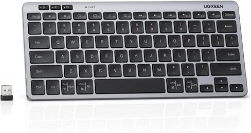 Ugreen K551 Slim Wireless Wireless Bluetooth 78Keys لوحة مفاتيح ، تبديل مجاني من 3 أجهزة مع Bluetooth و 2.4 جم ، متوافق مع Windows/MacOS/iOS/Android ، يعمل مع MacBook ، Lenovo ، HP in Saudi Arabia