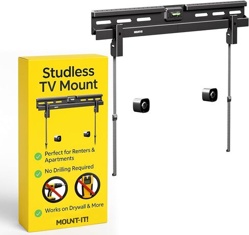 Mount-It! No Stud TV Wall Mount for 37 to 86" TVs with Up to 600x400 VESA Patterns, Easy Install On Dry Walls with No Drilling Required, 132 Lbs Weight Capacity in Saudi Arabia