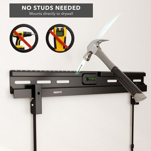 Mount-It! No Stud TV Wall Mount for 37 to 86" TVs with Up to 600x400 VESA Patterns, Easy Install On Dry Walls with No Drilling Required, 132 Lbs Weight Capacity in Saudi Arabia