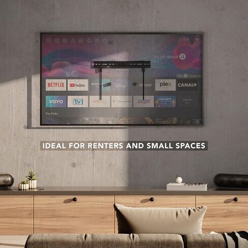 Mount-It! No Stud TV Wall Mount for 37 to 86" TVs with Up to 600x400 VESA Patterns, Easy Install On Dry Walls with No Drilling Required, 132 Lbs Weight Capacity in Saudi Arabia