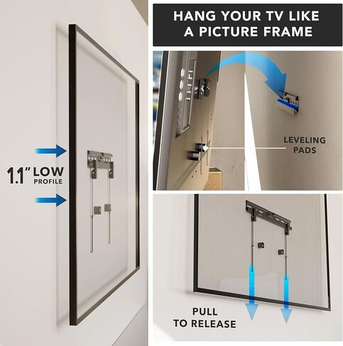 Mount-It! No Stud TV Wall Mount for 37 to 86" TVs with Up to 600x400 VESA Patterns, Easy Install On Dry Walls with No Drilling Required, 132 Lbs Weight Capacity in Saudi Arabia