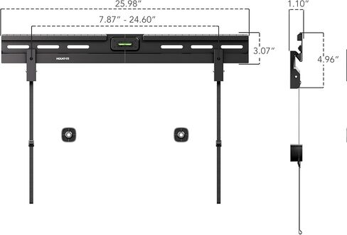 Mount-It! No Stud TV Wall Mount for 37 to 86" TVs with Up to 600x400 VESA Patterns, Easy Install On Dry Walls with No Drilling Required, 132 Lbs Weight Capacity in Saudi Arabia