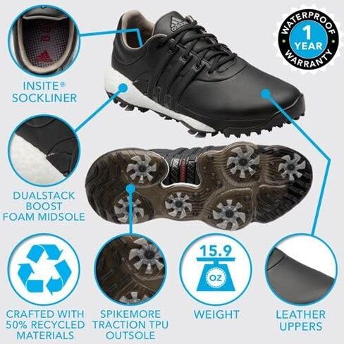 adidas Golf Men's Tour360 22 Golf Shoes Sneaker, FTWR White/Lucid Blue/Silver met, 8 in Saudi Arabia
