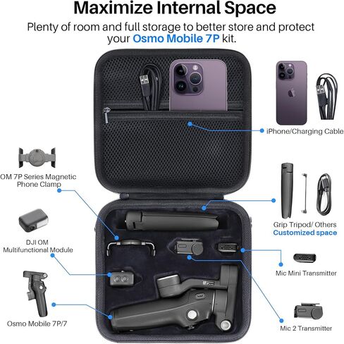 حالة التخزين متوافقة مع DJI Osmo Mobile 7p / 7 Gimbal Supilizer Accessories (رمادي) in Kuwait