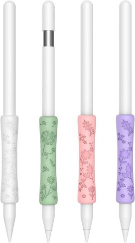 4 حزمة قبضة السيليكون لطيف متوافق مع قبضة Apple Pencil 2nd/Pro/USB-C ، غلاف الواقي للتصميم المريح (أبيض/أخضر/وردي/أرجواني) in Kuwait