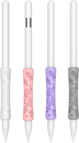 4 حزمة قبضة السيليكون لطيف متوافق مع قبضة Apple Pencil 2nd/Pro/USB-C ، غلاف الواقي للتصميم المريح (أبيض/أخضر/وردي/أرجواني) in Kuwait