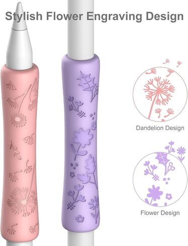 4 حزمة قبضة السيليكون لطيف متوافق مع قبضة Apple Pencil 2nd/Pro/USB-C ، غلاف الواقي للتصميم المريح (أبيض/أخضر/وردي/أرجواني) in Kuwait