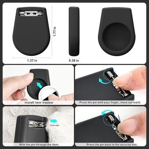 بالنسبة إلى Airtags Holder-1 Pack Pack Case ، سلامة تغطية علامة الهواء للأطفال المختبئين مع دبوس غير مرئي ، حالة تعقب GPS ، مضاد ، لحقائب الظهر ، كبار السن ، الأسود in Kuwait