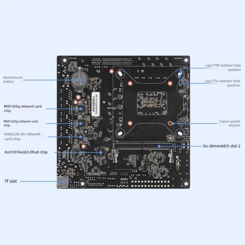 14 Generation 12 Disk 10 Gigabit NAS Motherboard 125H 155H185H 12 Disk Support vPro (NAS-125H-4L) in Saudi Arabia