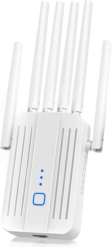 WiFi Extender Signal Booster with 6 Antennas, WiFi Extender with Ethernet Port, WiFi Booster Up to 10000 Sq.ft, WiFi Repeater, More Devices, Internet Extender WiFi Booster for Home, White in Saudi Arabia