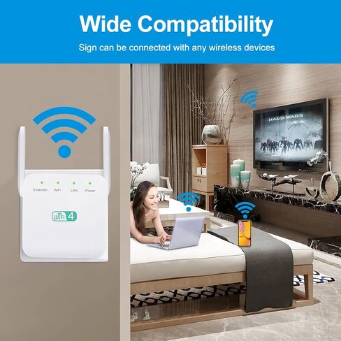 Netboost Pro WiFi Extender ، Netboost WiFi Extender 2024 ، 2.4G تسريع ما يصل إلى 300 ميجابت في الثانية معززة إشارة WiFi مع منفذ Ethernet ، مكرر إشارة WiFi طويلة المدى للمنزل 360 درجة كاملة in Saudi Arabia