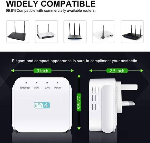 Netboost Pro WiFi Extender ، Netboost WiFi Extender 2024 ، 2.4G تسريع ما يصل إلى 300 ميجابت في الثانية معززة إشارة WiFi مع منفذ Ethernet ، مكرر إشارة WiFi طويلة المدى للمنزل 360 درجة كاملة in Saudi Arabia