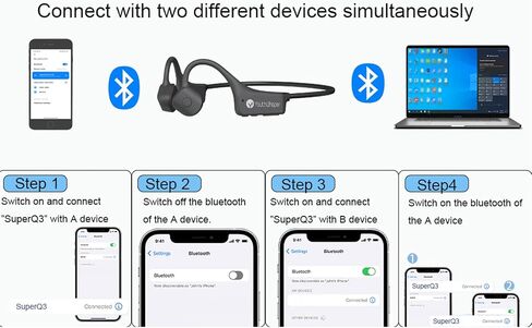 سماعات توصيل العظام - بلوتوث 5.2 سماعات أذن مفتوحة IP67 ماء سماعات رياضية مقاومة للماء مع ميكروفون ميكروفون - عظم اللاسلكي لتشغيل ركوب المشي لمسافات طويلة in Kuwait