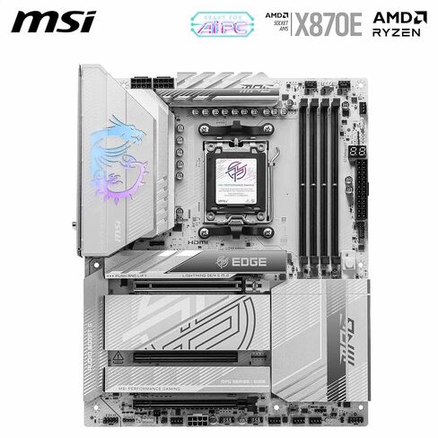 MSI MPG X870E Edge TI WiFi Motherboard, ATX - Supports AMD Ryzen 9000/8000 / 7000 Processors, AM5-80A SPS VRM, DDR5 Memory Boost 8400+MT/s (OC), PCIe 5.0 x16, M.2 Gen5, Wi-Fi 7, 5G LAN (Renewed) in Saudi Arabia