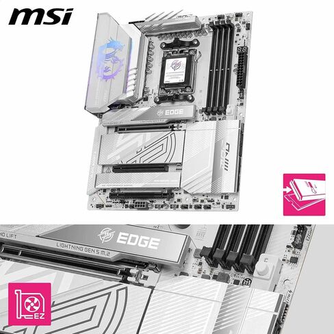 MSI MPG X870E Edge TI WiFi Motherboard, ATX - Supports AMD Ryzen 9000/8000 / 7000 Processors, AM5-80A SPS VRM, DDR5 Memory Boost 8400+MT/s (OC), PCIe 5.0 x16, M.2 Gen5, Wi-Fi 7, 5G LAN (Renewed) in Saudi Arabia