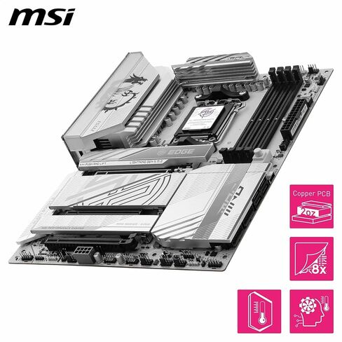MSI MPG X870E Edge TI WiFi Motherboard, ATX - Supports AMD Ryzen 9000/8000 / 7000 Processors, AM5-80A SPS VRM, DDR5 Memory Boost 8400+MT/s (OC), PCIe 5.0 x16, M.2 Gen5, Wi-Fi 7, 5G LAN (Renewed) in Saudi Arabia