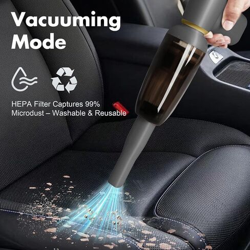 Electric Air Duster & Handheld Vacuum Cleaner, 3-in-1 130000RPM Brushless Motor Cordless Air Blower, Long Runtime Rechargeable Battery for PC Keyboard, Car, Home and Outdoors Cleaning in Saudi Arabia