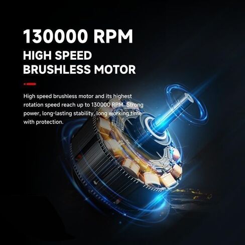 Electric Air Duster & Handheld Vacuum Cleaner, 3-in-1 130000RPM Brushless Motor Cordless Air Blower, Long Runtime Rechargeable Battery for PC Keyboard, Car, Home and Outdoors Cleaning in Saudi Arabia