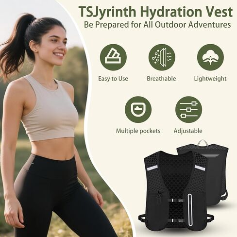 تشغيل سترة مع حزمة ترطيب 2L+500 مل ، حقيبة ظهر للمثانة ترطيب للنساء الرجال ، حزمة مائية مائية لركوب الدراجات المشي لمسافات طويلة in Kuwait