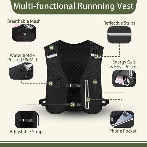 تشغيل سترة مع حزمة ترطيب 2L+500 مل ، حقيبة ظهر للمثانة ترطيب للنساء الرجال ، حزمة مائية مائية لركوب الدراجات المشي لمسافات طويلة in Kuwait