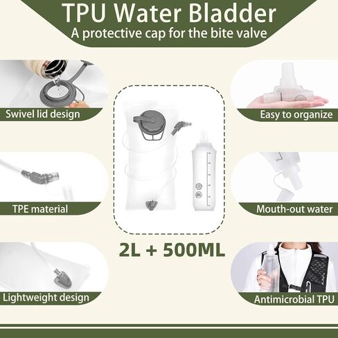 تشغيل سترة مع حزمة ترطيب 2L+500 مل ، حقيبة ظهر للمثانة ترطيب للنساء الرجال ، حزمة مائية مائية لركوب الدراجات المشي لمسافات طويلة in Kuwait