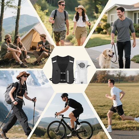 تشغيل سترة مع حزمة ترطيب 2L+500 مل ، حقيبة ظهر للمثانة ترطيب للنساء الرجال ، حزمة مائية مائية لركوب الدراجات المشي لمسافات طويلة in Kuwait