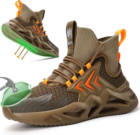 Steel Toe Shoes for Men Soft and Durable Work Boots for Men Indestructible Comfortable Safety Shoes Slip Resistant Work Shoes Construction Steel Toe Boots in Saudi Arabia