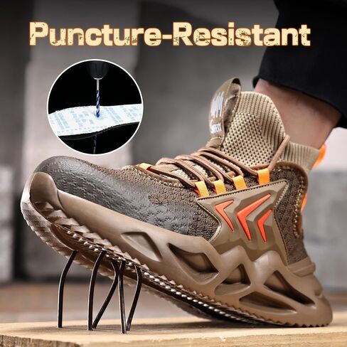 Steel Toe Shoes for Men Soft and Durable Work Boots for Men Indestructible Comfortable Safety Shoes Slip Resistant Work Shoes Construction Steel Toe Boots in Saudi Arabia