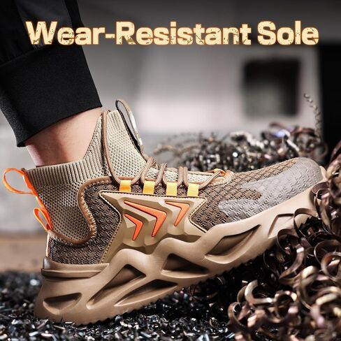 Steel Toe Shoes for Men Soft and Durable Work Boots for Men Indestructible Comfortable Safety Shoes Slip Resistant Work Shoes Construction Steel Toe Boots in Saudi Arabia