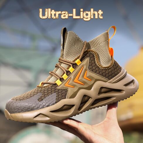 Steel Toe Shoes for Men Soft and Durable Work Boots for Men Indestructible Comfortable Safety Shoes Slip Resistant Work Shoes Construction Steel Toe Boots in Saudi Arabia