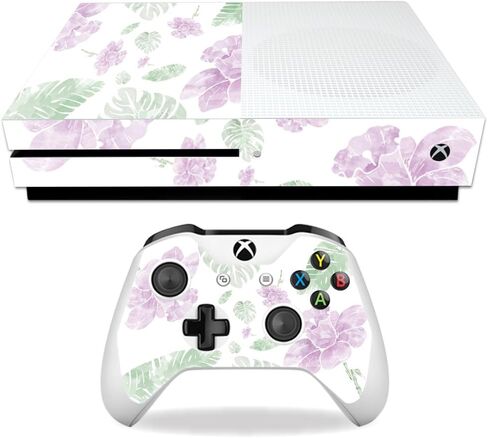 Mayyskins Skin متوافق مع Microsoft Xbox One S - زهور لون الماء | غلاف الالتفاف الواقي ، الدائم ، والفريد من نوعه | من السهل تطبيق الأنماط وإزالتها وتغييرها | صنع في الولايات المتحدة in Saudi Arabia