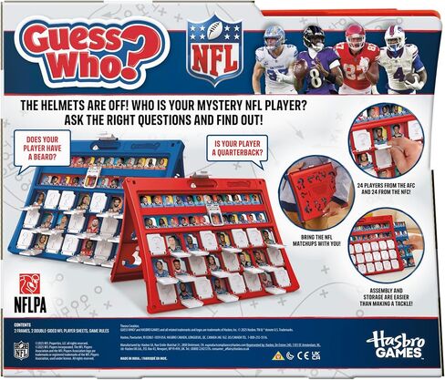Guess Who? NFL Edition Board Game | Officially Licensed NFL Game for Kids and Families | Ages 6+ | 2 Players | 15 Mins. | Football Games in Saudi Arabia