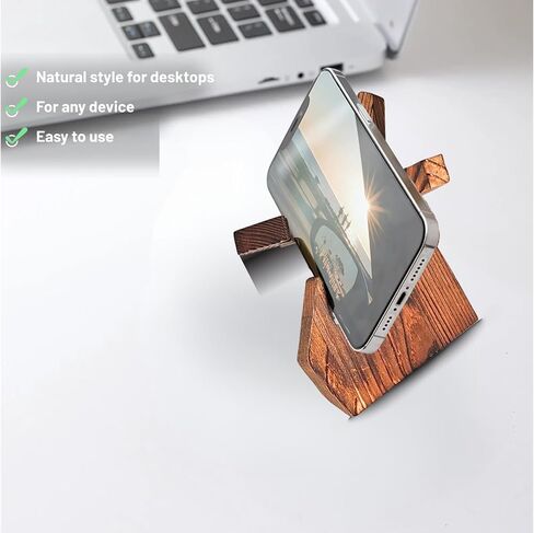 TOJTIK Phone Holder Wood - Small Phone Stand for Desk, Portable & Smartphones, Wooden Desktop Organizer, Books Holder (1pcs) in Saudi Arabia