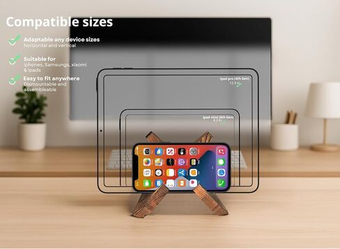 TOJTIK Phone Holder Wood - Small Phone Stand for Desk, Portable & Smartphones, Wooden Desktop Organizer, Books Holder (1pcs) in Saudi Arabia