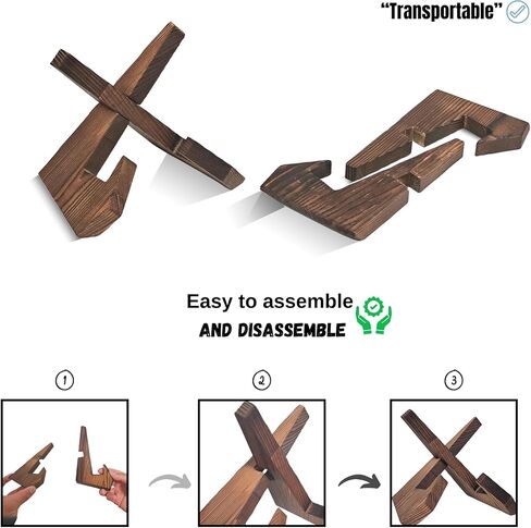 TOJTIK Phone Holder Wood - Small Phone Stand for Desk, Portable & Smartphones, Wooden Desktop Organizer, Books Holder (1pcs) in Saudi Arabia