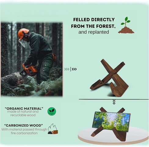TOJTIK Phone Holder Wood - Small Phone Stand for Desk, Portable & Smartphones, Wooden Desktop Organizer, Books Holder (1pcs) in Saudi Arabia