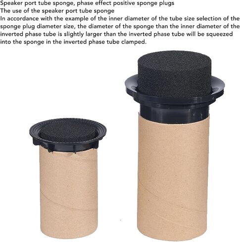 2pcs Speaker Port Tube Foam, Improved Bass Response Air Vent Sponge Replacement Speaker Port Tube Sponge 80mm Diameter 80mm Height, for Loudspeaker Box in Saudi Arabia