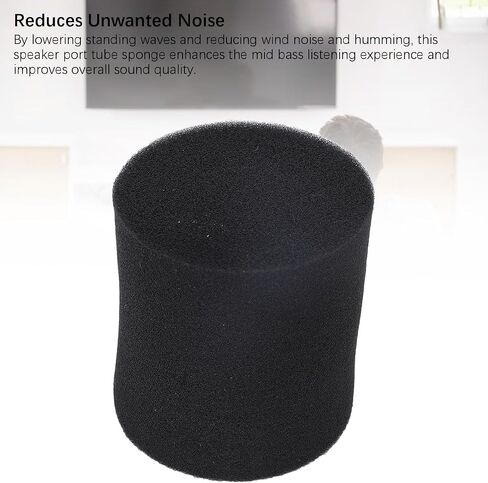 2pcs Speaker Port Tube Foam, Improved Bass Response Air Vent Sponge Replacement Speaker Port Tube Sponge 80mm Diameter 80mm Height, for Loudspeaker Box in Saudi Arabia