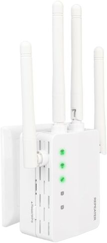 WIFI Extender Signal Booster ، 2.4G/5.8G Dual Band WiFi Crepeater يغطي ما يصل إلى 10 كيلو متر مربع و 50 جهازًا ، موسع نطاق WiFi اللاسلكي مع إشارة إنترنت منفذ Ethernet للمنزل (WD-R1206U) in Kuwait