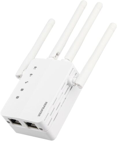 WIFI Extender Signal Booster ، 2.4G/5.8G Dual Band WiFi Crepeater يغطي ما يصل إلى 10 كيلو متر مربع و 50 جهازًا ، موسع نطاق WiFi اللاسلكي مع إشارة إنترنت منفذ Ethernet للمنزل (WD-R1206U) in Kuwait