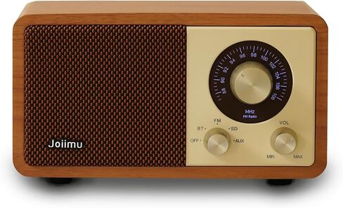 مكبر صوت بلوتوث Radio Vintage ، 2600 مللي أمبير في الساعة راديو معاد شحنه مع هوائي FM مدمج للمطبخ المنزلي وغرفة المعيشة مع مقبض دوار in Saudi Arabia