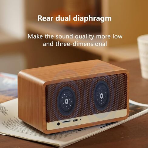 مكبر صوت بلوتوث Radio Vintage ، 2600 مللي أمبير في الساعة راديو معاد شحنه مع هوائي FM مدمج للمطبخ المنزلي وغرفة المعيشة مع مقبض دوار in Saudi Arabia