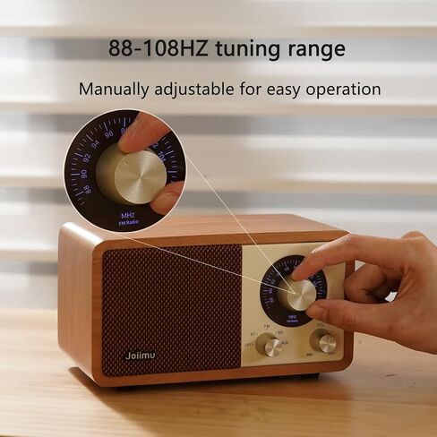 مكبر صوت بلوتوث Radio Vintage ، 2600 مللي أمبير في الساعة راديو معاد شحنه مع هوائي FM مدمج للمطبخ المنزلي وغرفة المعيشة مع مقبض دوار in Saudi Arabia