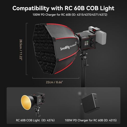 حزمة: SmallRig mini parabolic softbox لـ RC 60B مع مصباح التصوير الفوتوغرافي يقف 110 "/9.2 قدم/280 سم in Saudi Arabia