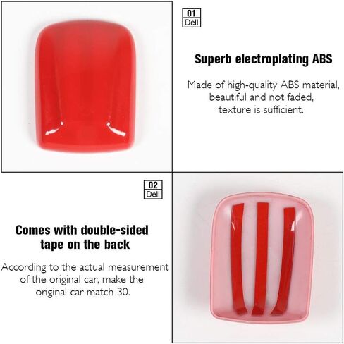 CheroCar Radio Antenna Base Cover Trim for Dodge RAM 1500 Pickup Trunks 2010-2015, for Dodge Charger 2010-2025, for Dodge Challenger 2009-2025, Exterior Decoration Accessories, Red in Saudi Arabia