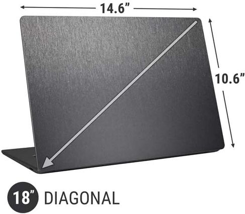 Skinit Laptop Music Skin متوافق مع كمبيوتر محمول عالمي 18in (14.6 × 10.6in) مصمم في الأصل تصميم نسيج الفولاذ المصمم بالفرشاة in Saudi Arabia