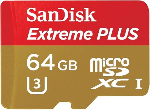 Mandisk Extreme Plus - بطاقة ذاكرة فلاش - 64 جيجابايت - MicroSDXC UHS -I ، الذهب/الأحمر (SDSQXSG -064G -ancma) in Saudi Arabia