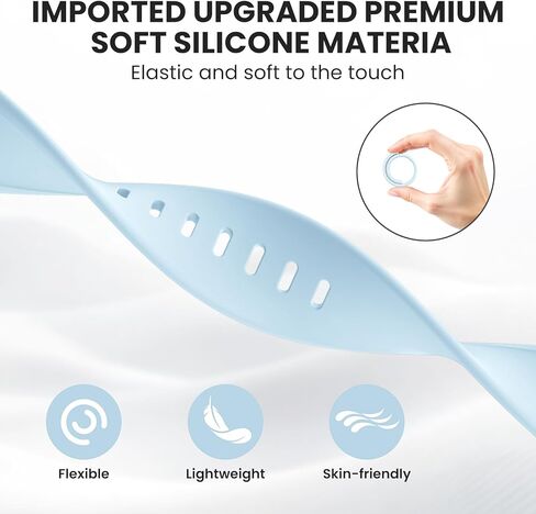 Sport Band Compatible with Apple Watch Bands 40mm 38mm 41mm 42mm 44mm 45mm 49mm Women Men,Soft Silicone Waterproof Replacement Strap for iWatch Bands Series 10 9 8 7 6 5 4 3 2 1 SE Ultra in Kuwait